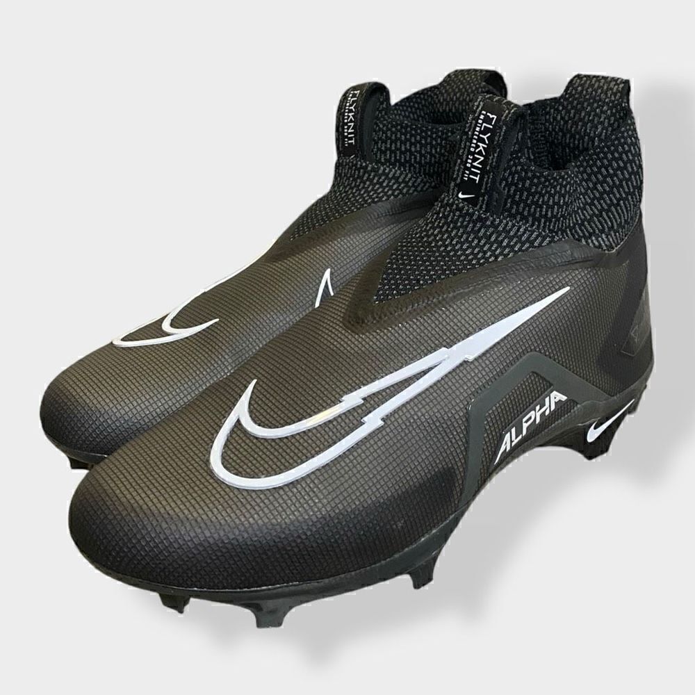 Nike Alpha Menace Elite Flyknit 3 Black Football Cleats CT6648-010 Mens size 11